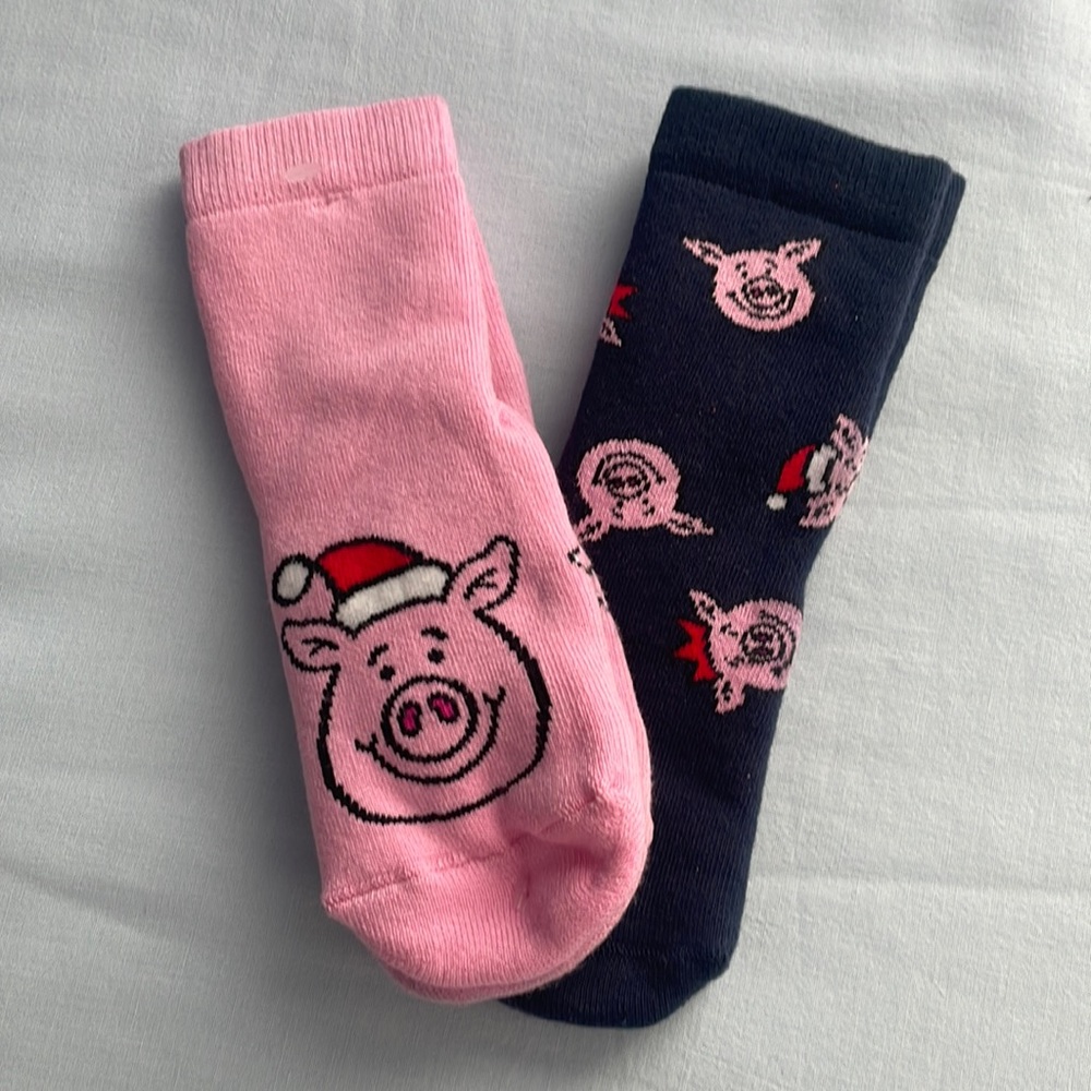 M&S brand Percy Pig. Toddler no slip, thick socks
